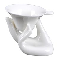 Magideal - Linda Decoración Colador De Cerámica Tetera Taza Juego De Té Fugas De Té Decoración Regalo Exquisito Buda Soporte De Mano Colador De Té Para