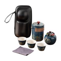 Bothyi - Juego De Té De Cerámica Portátil, Elegante Juego De Té Para Hotel, Regalo De Inauguración De La Casa Al Aire Libre.