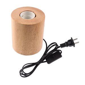 Ioensy - E27 Base De Madera Lámpara De Mesa Portalámparas Decoración Luz Nocturna 8.5X10Cm