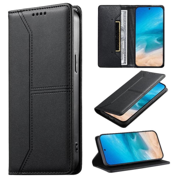 Funda tipo cartera con bloqueo RFID para Xiaomi 17 Pro cubierta magnética de cuero con tapa y soporte Negro