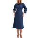 thumbnail image 1 of INSPIRE CHIC Vestido de Jean para Mujer Ajuste Suelto Manga 3/4 Abotonado Midi Vestido de Mezclilla L Azul Oscuro, 1 of 6