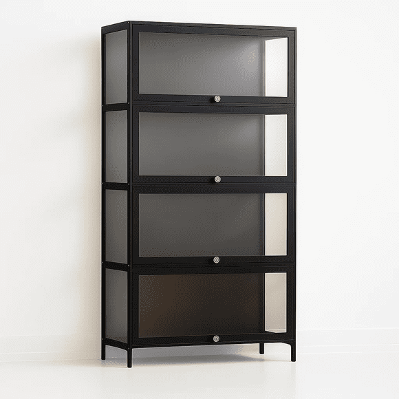 Vitrina BambooGlass 4 Niveles - Negro