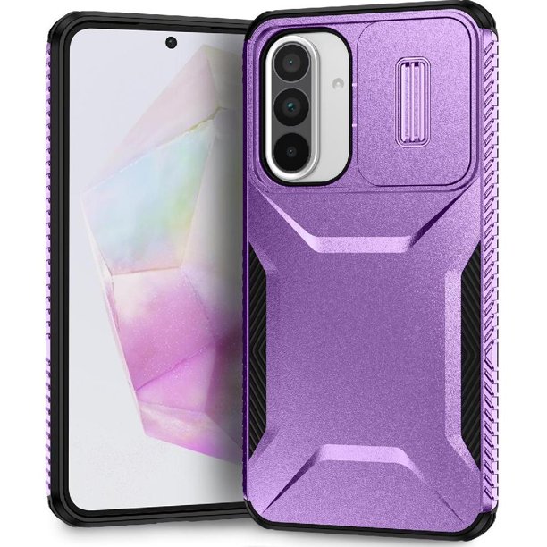 Funda Resistente para Samsung Galaxy A36 con Tapa Deslizante y Protección Militar Morado