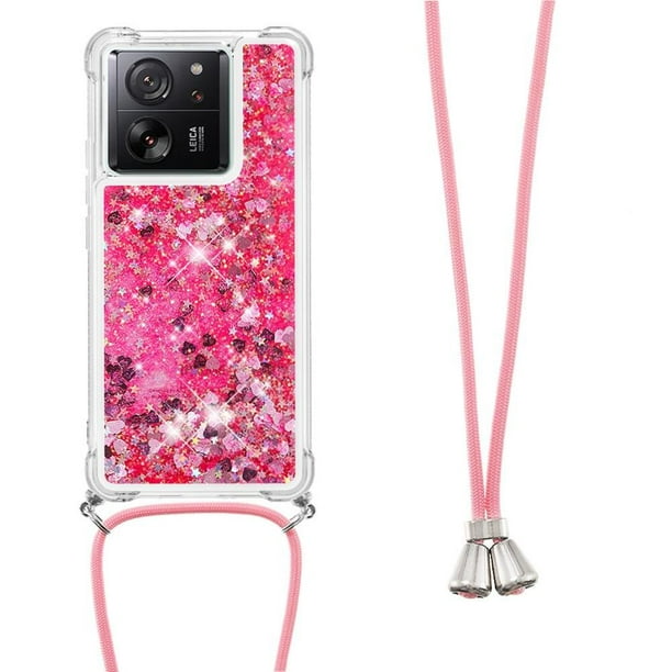 Funda FOXDOCK para Xiaomi 13T/13T Pro con Cuerda Ajustable, Brillo Líquido, Protección Antigolpes y Lente – Ideal para Regalo