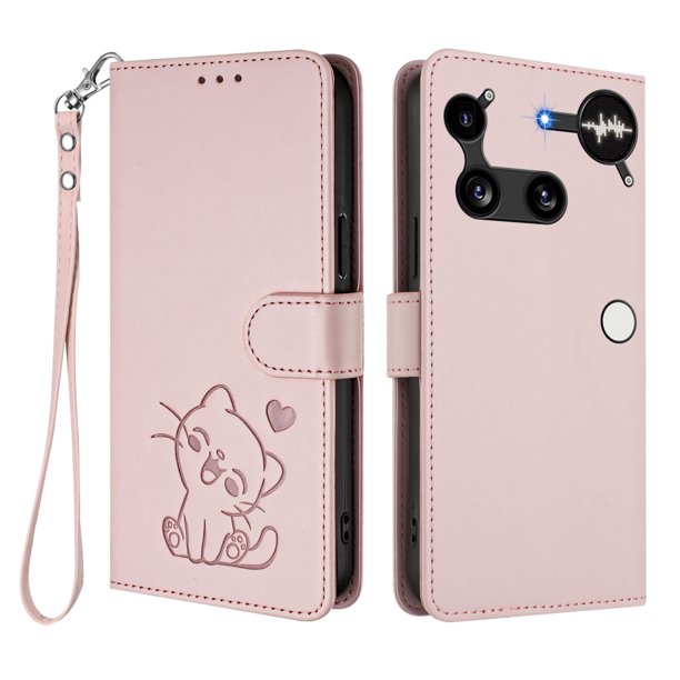 Funda de Gato tipo Libro para Nothing Phone 3, Rosa