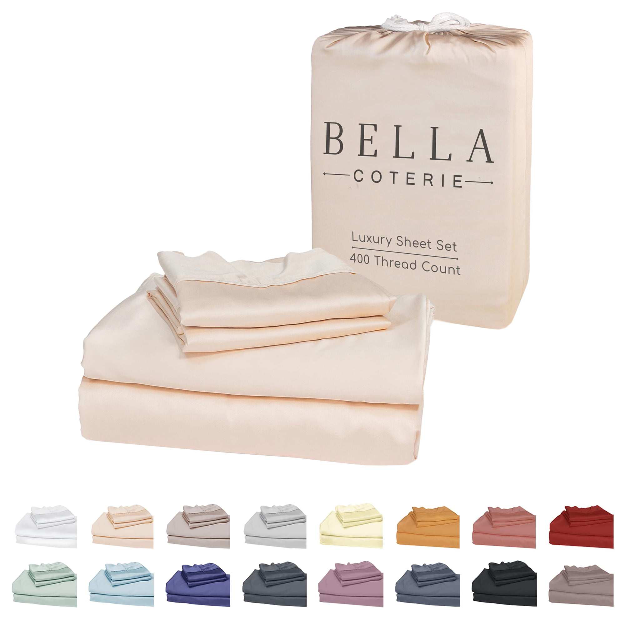 Bc Bella Coterie - Juego De Sábanas Bella Coterie Luxury De Viscosa De Bambú Tamaño King