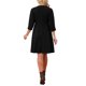 thumbnail image 3 of Vestido de Pana para Mujer INSPIRE CHIC 2026 Manga 3/4 Cuello Redondo Largo a la Rodilla Otoño Invierno Casual Línea A con Bolsillos M Negro, 3 of 6