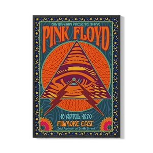 Creango - Cuadro Poster Enmarcado Pink Floyd Decorativo