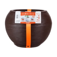 Macetero Floridis Marron Florencia 32 Cm Alto Con Plato