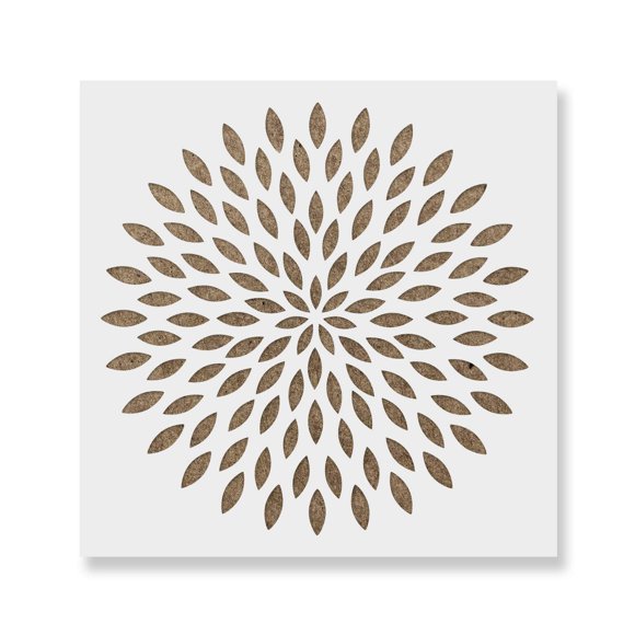 Plantilla grande y duradera de mandala dahlia de Stencil Revolution