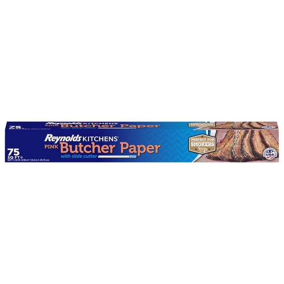 Butcher Paper Reynolds Kitchens, color rosa, 75 pies cuadrados, con cortador deslizante
