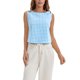 thumbnail image 2 of ATHLECHIC Mujeres Verano Tops Cortos de Tanque Top de Cuadros Botón Atrás Blusas Camisas Sin Mangas Casual L Azul, 2 of 5