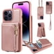 thumbnail image 1 of Stylish & Secure Wallet Case for iPhone 14/13/12/11 Pro Max/XR/XS Max/SE 2020 - RFID Credit Cards Holder, Zipper Leather Case With Wrist Strap & Handbag Case, 1 of 3