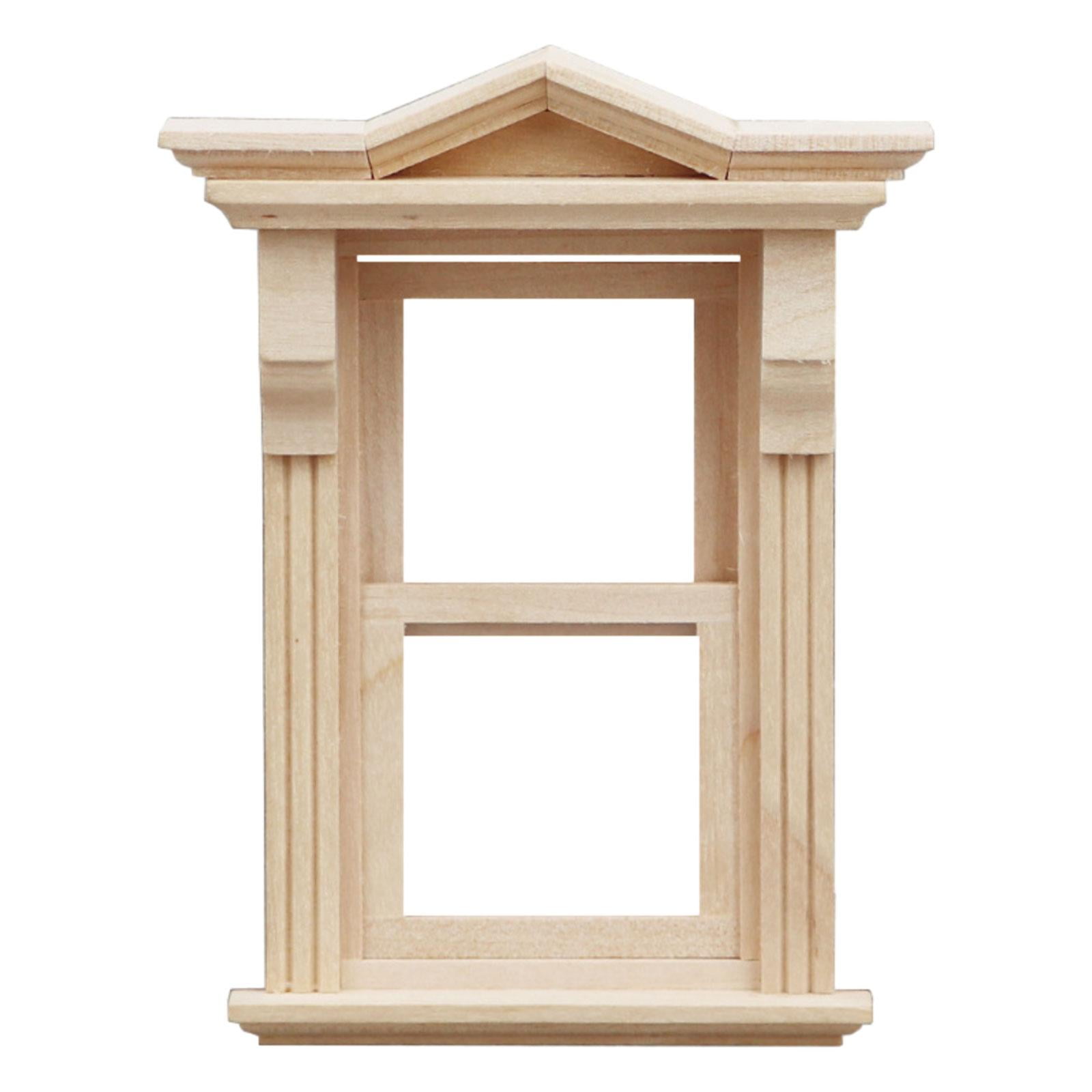 Magideal - 1:12 Ventana De Madera Muebles De Casa De Muñecas Simulación Miniaturas Marco De Ventana Modelo Casas De Muñecas Decoración Para Accesorios De Fotogra