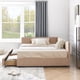 thumbnail image 2 of Full Size Storage Upholstered Tufted Bed Frame, Sofa Bed Frame with Comfortable Backrest and Armrests, Full Size Bed for Bedroom, Living Room,Velvet, PINK(80.5''*59''*29.5''), 2 of 3