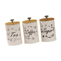 Bothyi - Juego De 3 Botes De Cocina, Sencillos Y Decorativos, Para Café, Té Y Azúcar, Con Dibujos Animados.