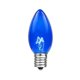 thumbnail image 1 of Bombillas de repuesto novedosas, incandescentes, C9, 7 W, azul, paquete de 25, 1 of 8