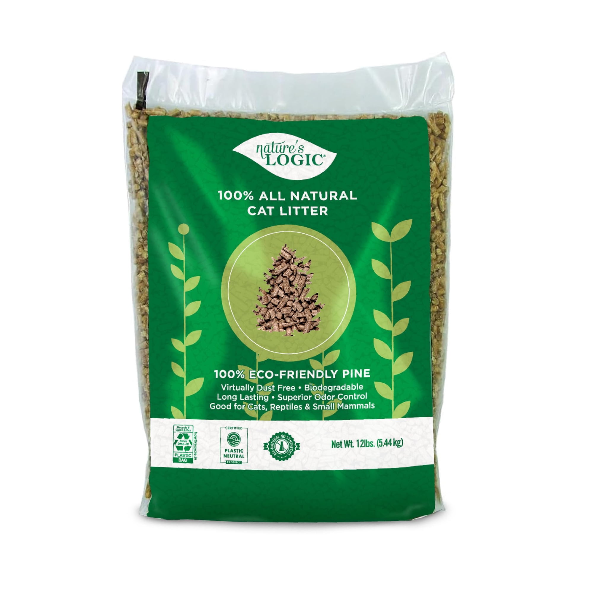 Bandeja Para Gatos Nature's Logic Pine Pellet, 100% Pino Ponderosa