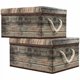 thumbnail image 1 of Juego de cajas de almacenamiento Sorbus con estampado rústico de vetas de madera, paquete de 2, 1 of 8