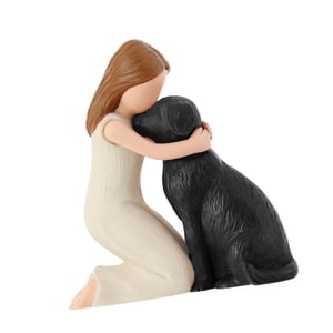 Magideal - Figura De Perro Niña, Escultura, Decoración, Coleccionable, Regalo De Inauguración De La Casa, Estatua De Resina, Artesanía Para Estantería, Escritori
