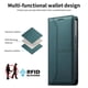 thumbnail image 3 of Funda tipo cartera con bloqueo RFID para Samsung Galaxy S25 FE cubierta magnética de cuero con tapa y soporte Verde, 3 of 6