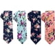 thumbnail image 1 of Paquete de 4 corbatas florales estampadas para hombre, conjunto de corbatas finas florales para boda y fiesta para novio, 1 of 7