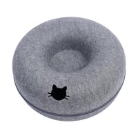 Magideal - Cama Túnel Para Gatos, Cueva Para Gatos Con Forma De Donut De Fieltro Para Varios Gatos, Lavable, Con Cremallera, Extraíble, Universal Para Todas Las Azul Oscuro 50Cm
