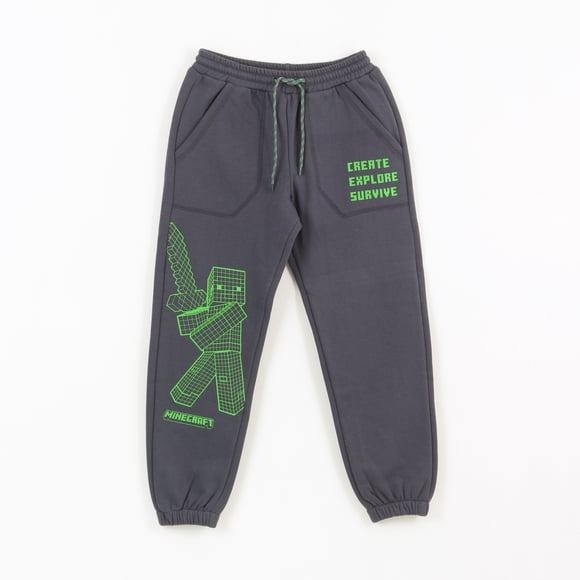 Pantalón de Buzo Niño Create Explore Survive Gris Minecraft