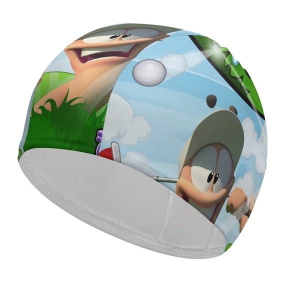 Loco por el golf Gorro de Natación de Licra, Gorro de Baño de Tela Cómoda, Gorro Elástico Antideslizante para Hombres, Mujeres y Niños