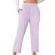 thumbnail image 1 of INSPIRE CHIC Pantalones de pijama de forro polar mullido para mujer, pantalones de descanso a cuadros con bolsillos, cintura elástica suave y cálida, talla S, color púrpura, 1 of 6