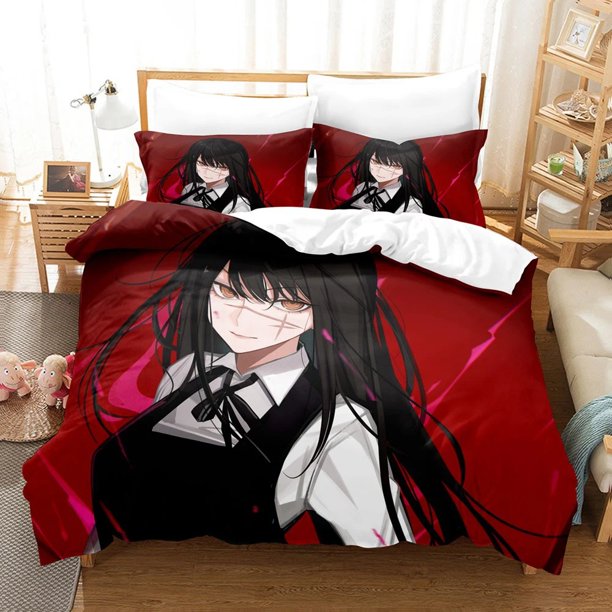 Anime Chainsaw Man Mitaka Asa Bedding Set Boys Girls Duvet Cover Pillowcase Bed Kids Adult