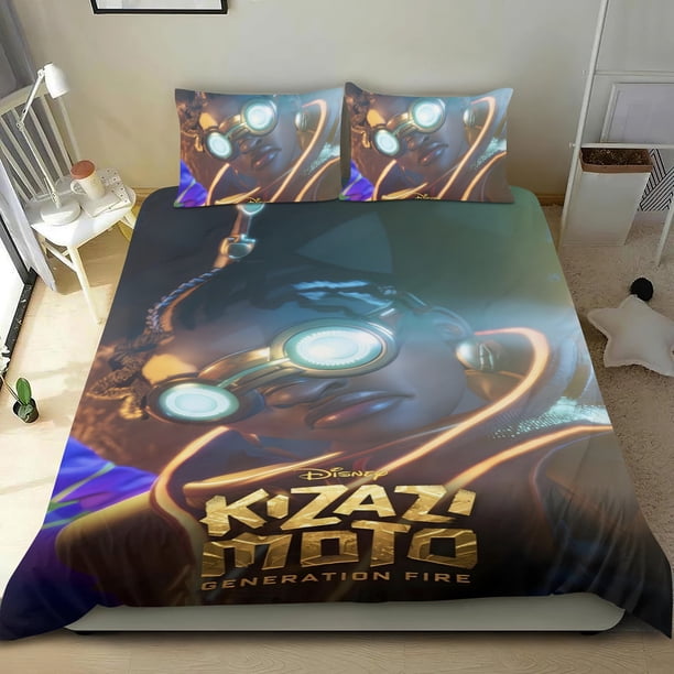 Kizazi Moto: Generación Fuego Conjunto de sábanas temático, trío de piezas, cómodo y amigable con la piel, diseño único, regalo de decoración para el hogar para familiares, amigos y fans,173cm *218cm