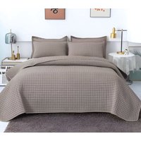 Imac Hogar - Cubrecama Quilt Verano Diseño Cuadrille Plaza Y Media Gris