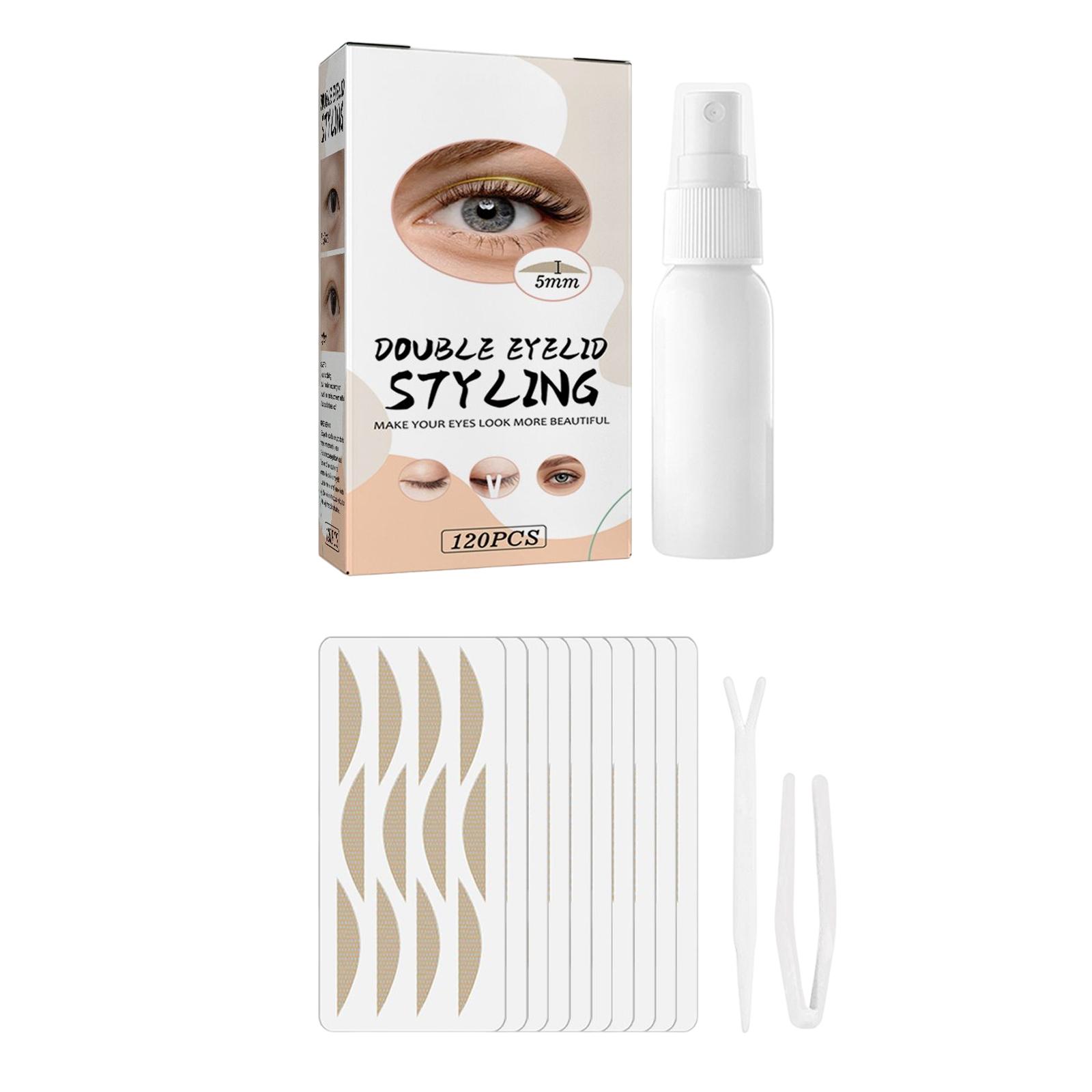 Magideal - 120 Piezas De Cinta Transpirable De Doble Párpado De Larga Duración Con Pinzas De Horquilla Tiras De Elevación De Ojos Instantáneas Para Párpados