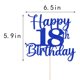 thumbnail image 3 of Decoración para tartas Kaoenla con purpurina para cumpleaños número 18, color azul, 3 of 7