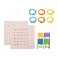 Magideal - Juguetes Para Enhebrar Montessori Con Forma De Encaje, Juguete Creativo Con Tarjetas, Juego De Enhebrado De Cuerda De Aprendizaje Para Niños Y Niñas 2
