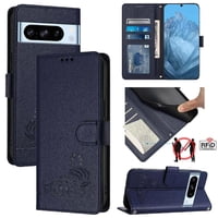 Funda Tipo Cartera Foxdock Para Google Pixel 8 Pro Con Soporte, Ranuras, Rfid, Diseño De Gato