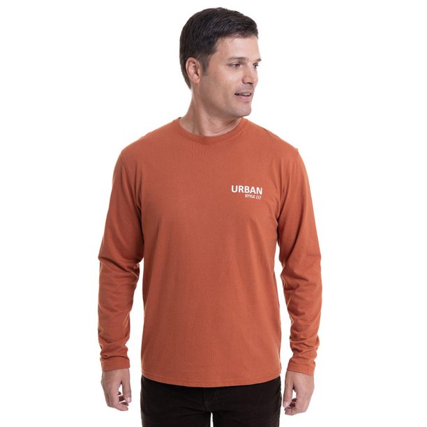 Polera Jersey Estampada Naranja naranja 2XL