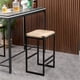 thumbnail image 2 of Set of 2 Water Hyacinth Woven Bar Stools for Kitchen Counter Water Hyacinth Grass Backless Barstools with Footrest (Water Hyacinth Backless), 2 of 3