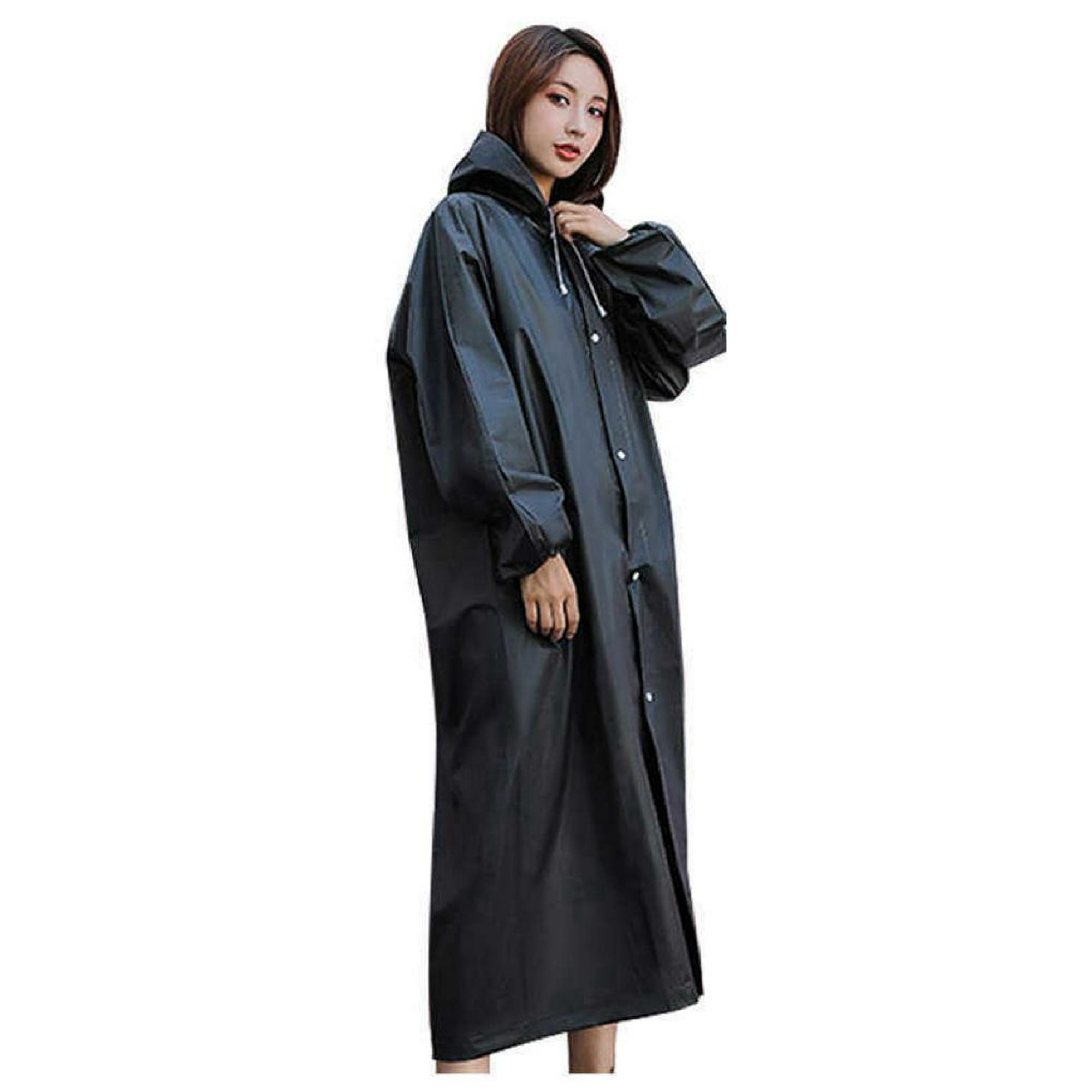 Genérico - Poncho Impermeable De Lluvia Adulto Eva Reutilizable Negro