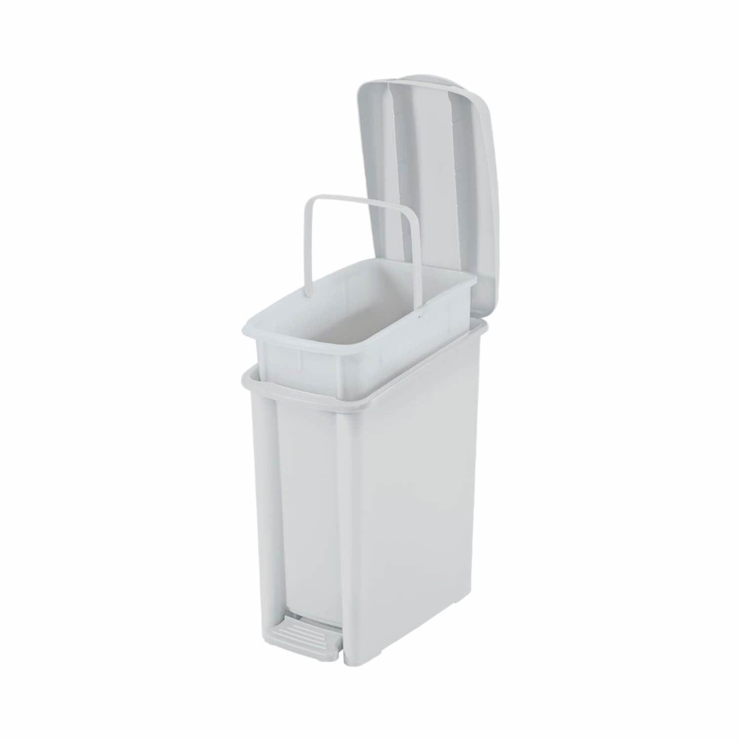 Rimax - Basurero Pedal Delgado 10 Lt Blanco
