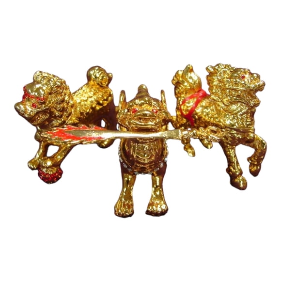 Feng Shui Import 3 guardianes divinos con espada flamígera