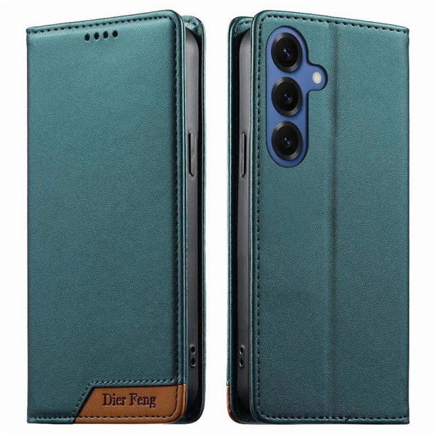 Funda Tipo Cartera de Cuero Sintético para Samsung Galaxy S26 Plus Bloqueo RFID, con Ranuras para Tarjetas y Bolsillo para Efectivo, Cierre Magnético Fuerte Verde