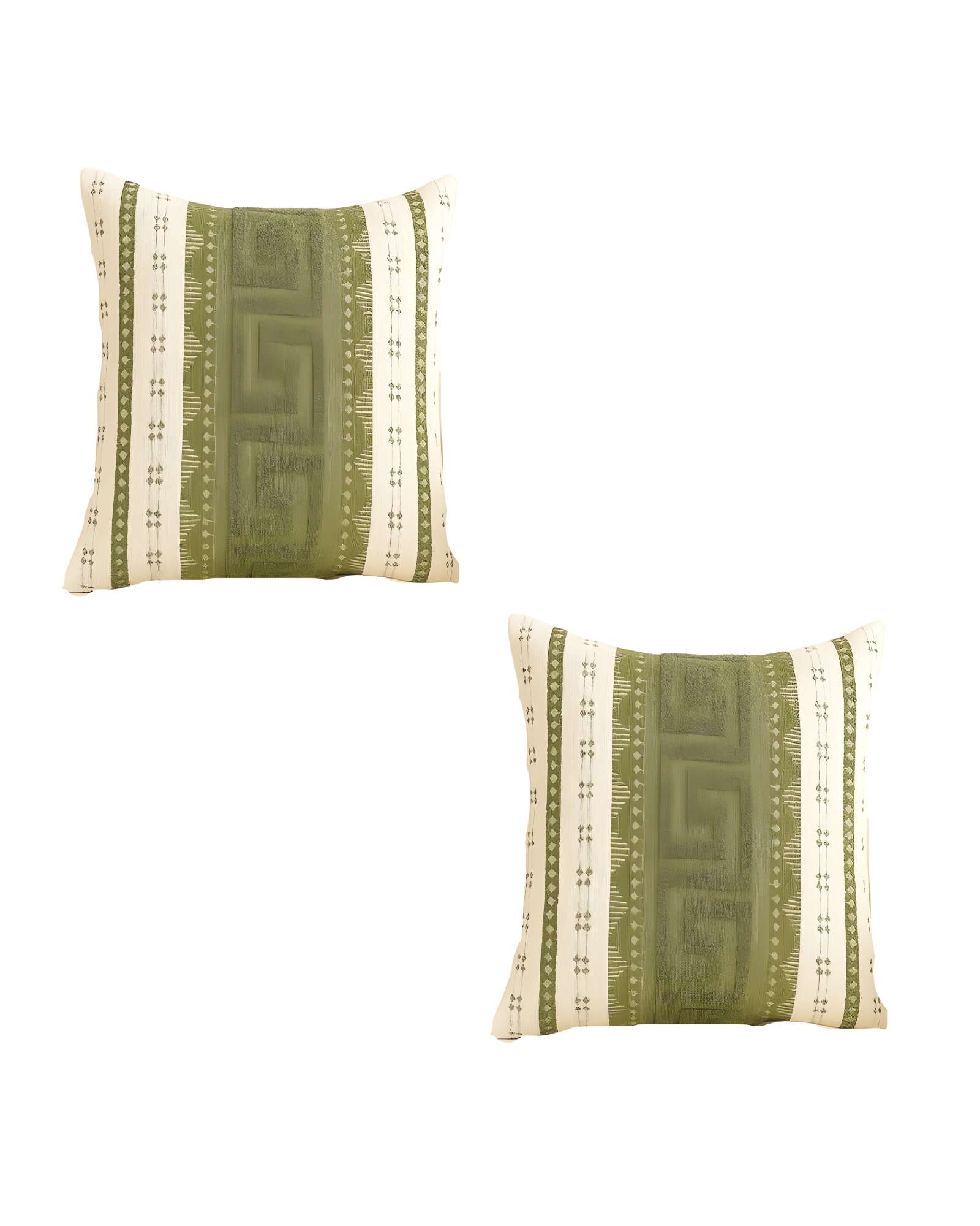 Genérico - Pack De 2 Fundas De Cojin Chenille Mandala 45X45 Blanco 04