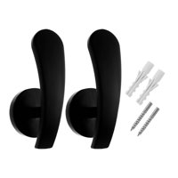 Magideal - 2 Uds. Ganchos Modernos Para Cortinas, Ganchos Para Sujetar Cortinas En La Pared Con Soporte De Tornillos, Ganchos De Metal Para Accesorios D , Negro