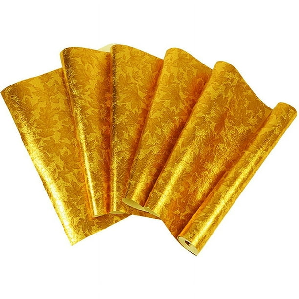 1 Roll Of Golden Wallpaper, Full Golden Foil Wallpaper For Home Improvement