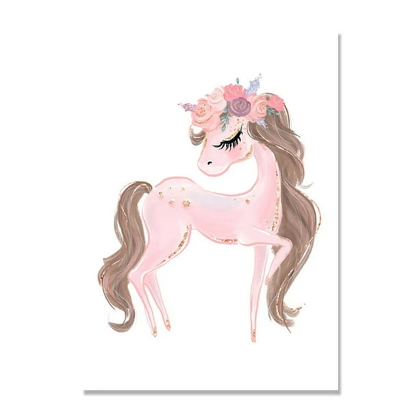 Póster nórdico de princesa de ballet para guardería, unicornio, arte de pared, pintura en lienzo, cisne, imágenes de pared para habitación infantil.