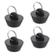 thumbnail image 1 of Juego de 4 Tapones de Drenaje de Goma con Anillo Colgante, Se Ajusta de 1 Pulgada a 1-3/8 Pulgadas, Negro, 1 of 6