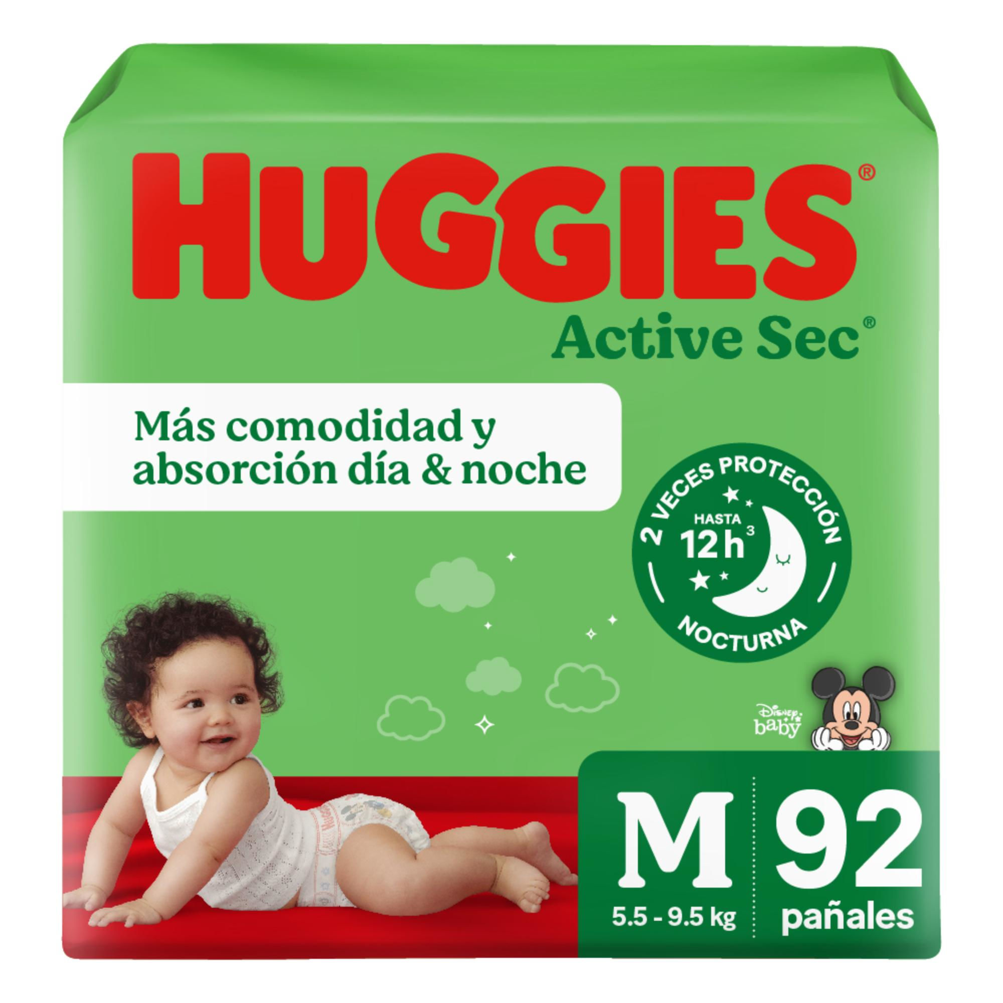 Pañales Active Sec M 92 un Huggies