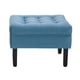thumbnail image 3 of Set Poufs Wood 2 Cuerpos Felpa Azul Petroleo, 3 of 6